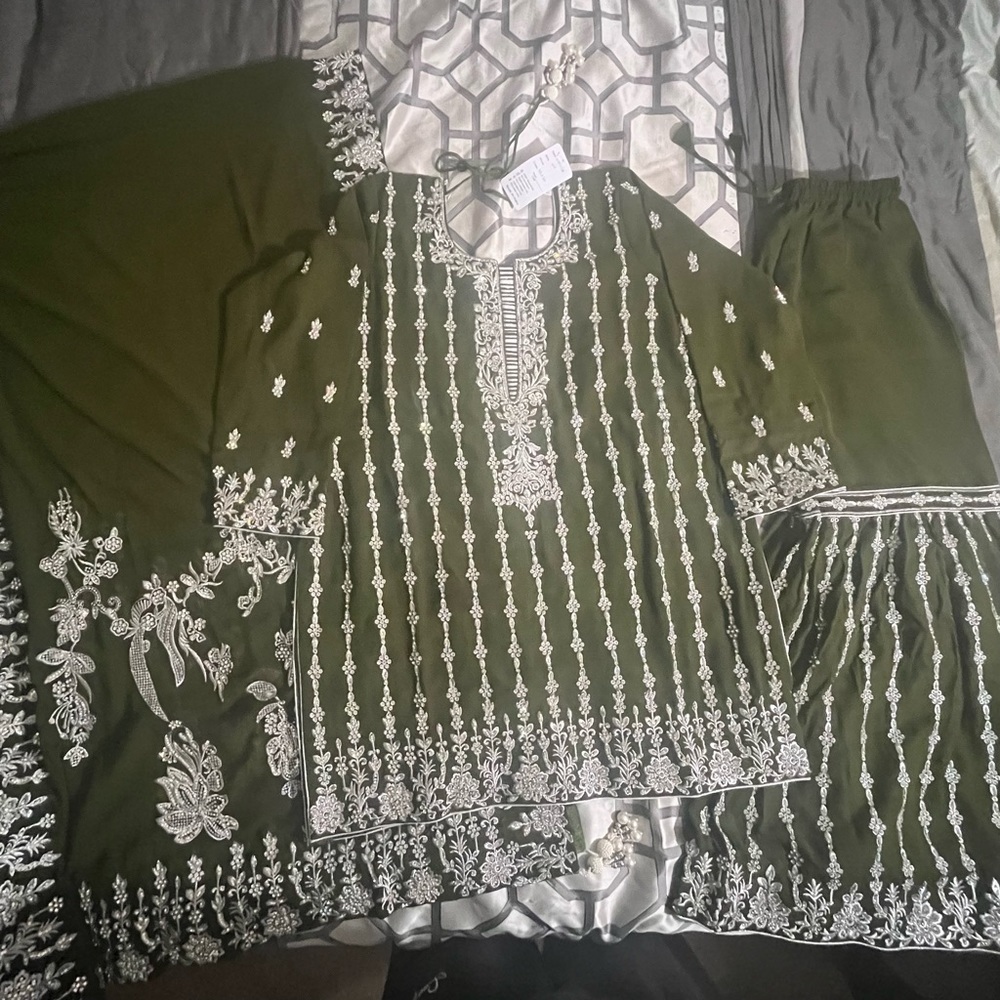 Olive Green Sharara, NWT